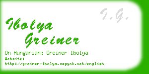 ibolya greiner business card